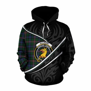 Allison Tartan Family Crest Cotton Hoodie Celtic Scottish Thistle Floral