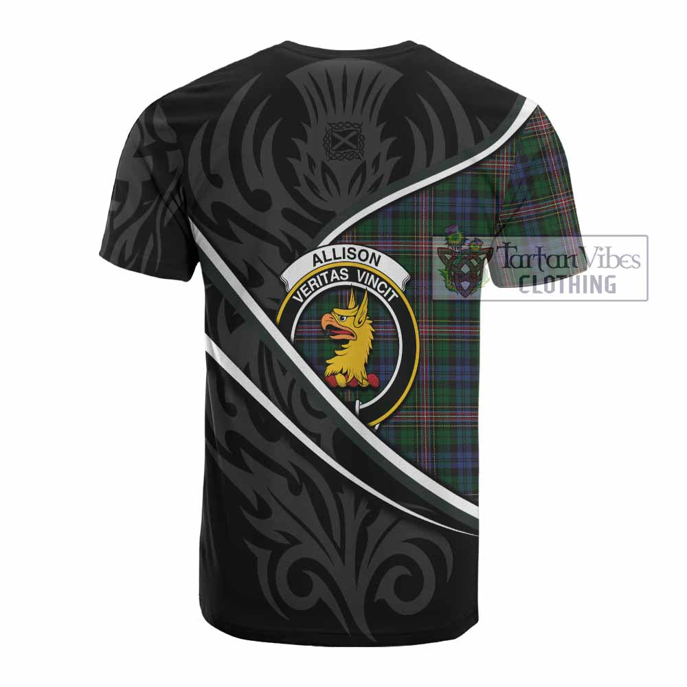 Allison Tartan Family Crest Cotton T-shirt Celtic Scottish Thistle Floral - Tartan Vibes Clothing