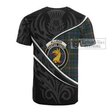 Allison Tartan Family Crest Cotton T-shirt Celtic Scottish Thistle Floral - Tartan Vibes Clothing