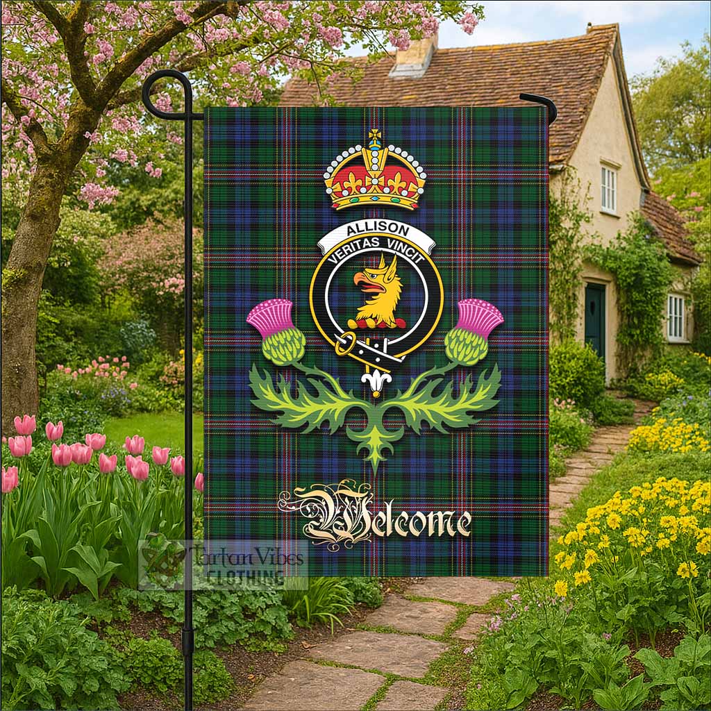 Allison Tartan Family Crest Garden Flag Royal Thistle Welcome Style - Tartan Vibes Clothing