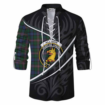 Allison Tartan Family Crest Ghillie Kilt Shirt Celtic Scottish Thistle Floral