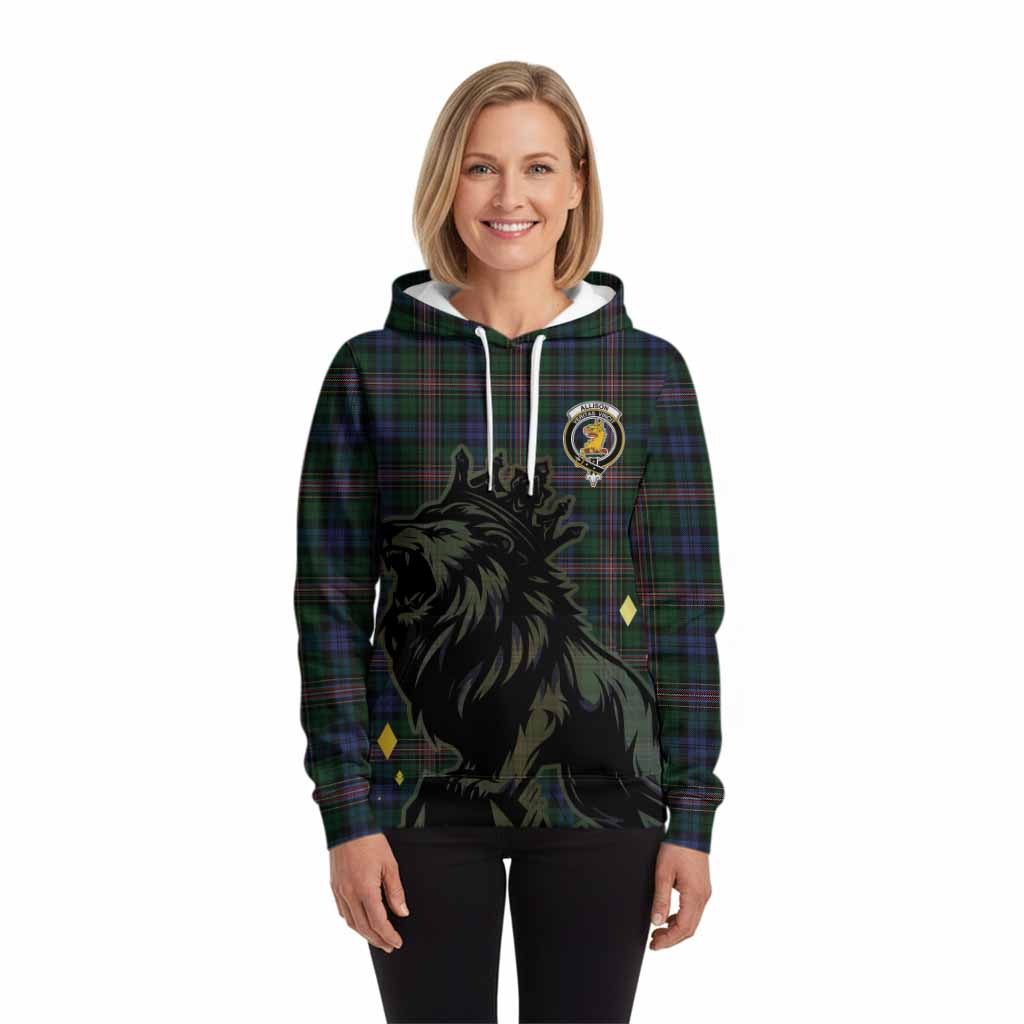 Allison Tartan Family Crest Hoodie Crowned Lion Roaring