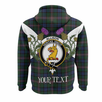 Allison Tartan Family Crest Hoodie Scottish Burns Night Thistle Floral