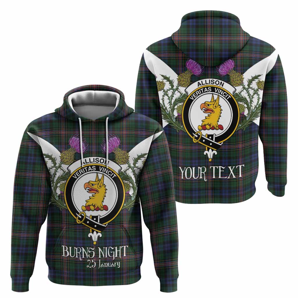 Allison Tartan Family Crest Hoodie Scottish Burns Night Thistle Floral