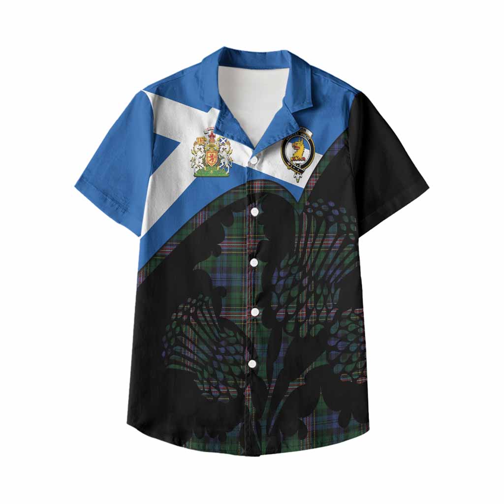 Allison Tartan Family Crest Kid Hawaiian Shirt Scotland Thistle Floral Flag Style