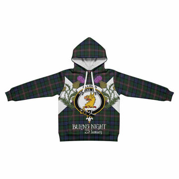Allison Tartan Family Crest Kid Hoodie Scottish Burns Night Thistle Floral