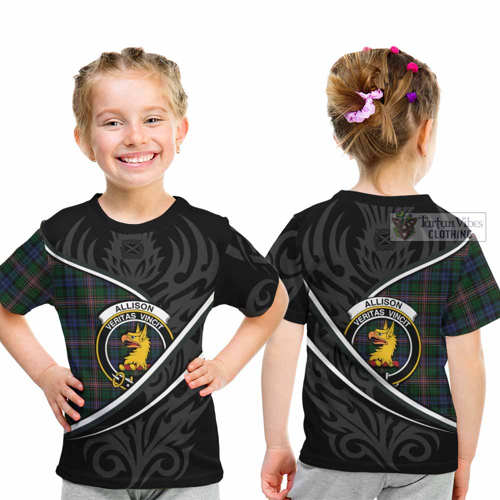 Allison Tartan Family Crest Kid T-shirt Celtic Scottish Thistle Floral - Tartan Vibes Clothing