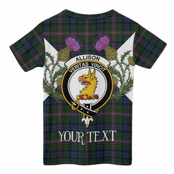 Allison Tartan Family Crest Kid T-shirt Scottish Burns Night Thistle Floral