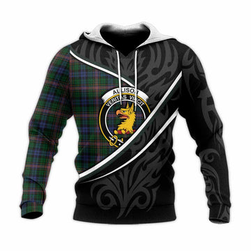Allison Tartan Family Crest Knitted Hoodie Celtic Scottish Thistle Floral