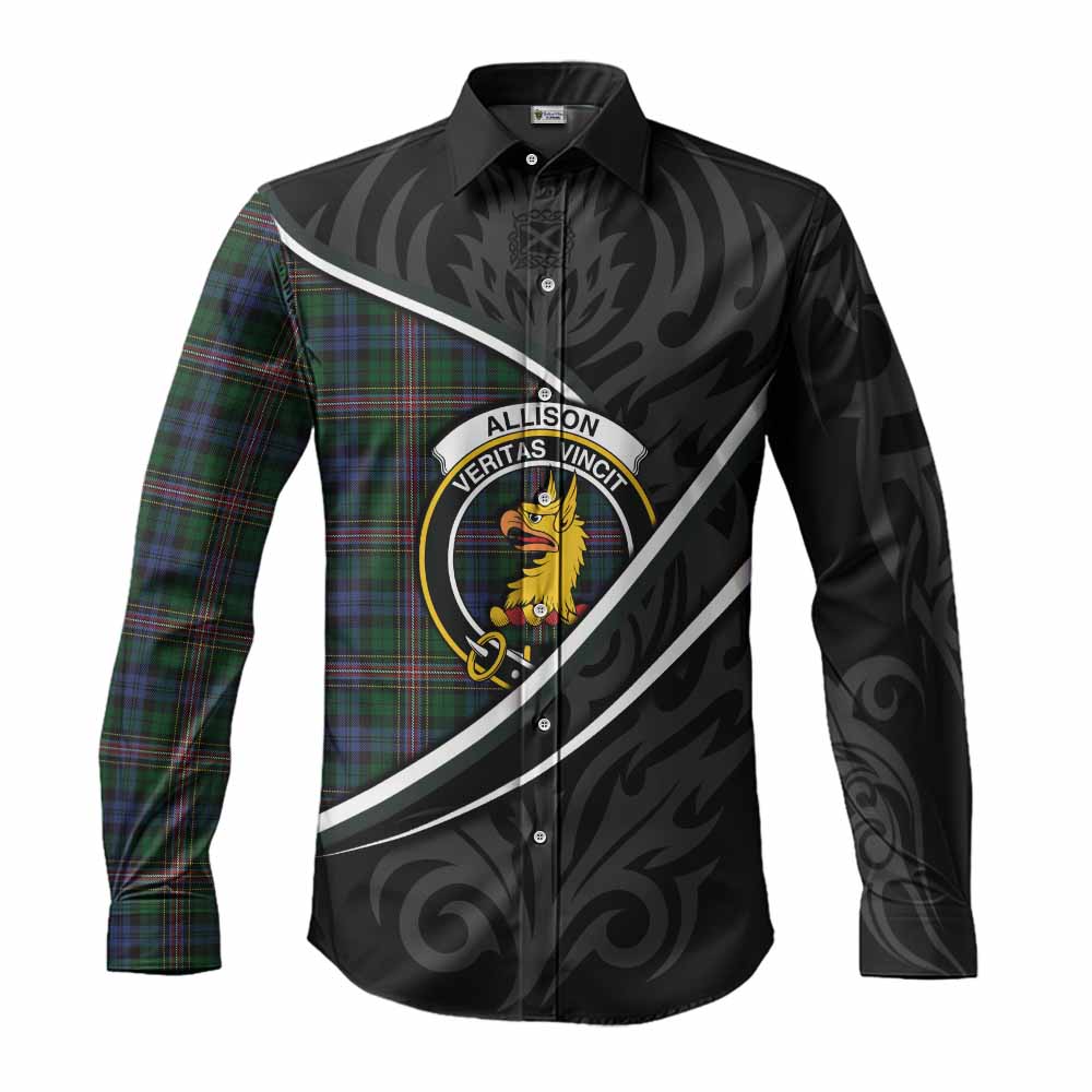 Allison Tartan Family Crest Long Sleeve Button Shirts Celtic Scottish Thistle Floral - Tartan Vibes Clothing