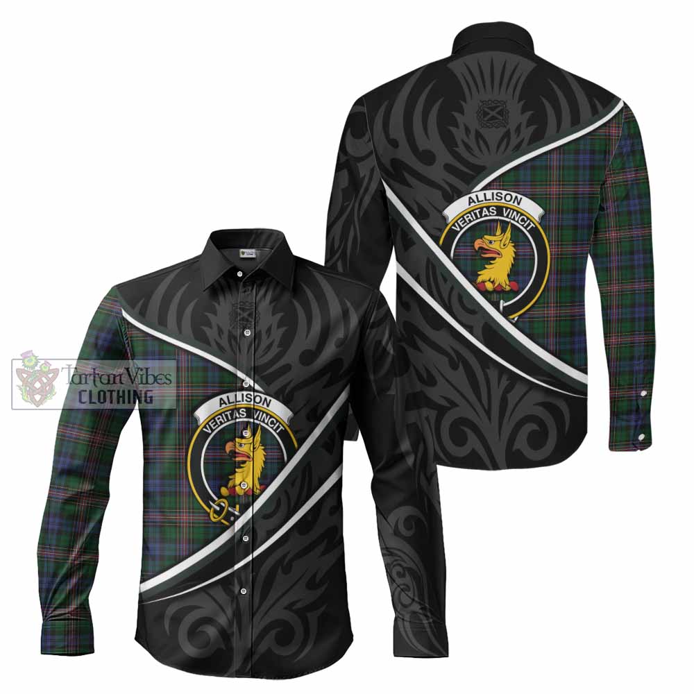 Allison Tartan Family Crest Long Sleeve Button Shirts Celtic Scottish Thistle Floral - Tartan Vibes Clothing