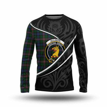 Allison Tartan Family Crest Long Sleeve T-Shirt Celtic Scottish Thistle Floral