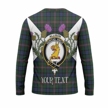 Allison Tartan Family Crest Long Sleeve T-Shirt Scottish Burns Night Thistle Floral