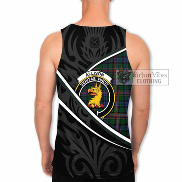 Allison Tartan Family Crest Men Tank Top Celtic Scottish Thistle Floral
