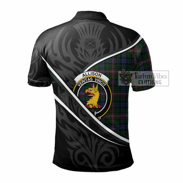 Allison Tartan Family Crest Polo Shirt Celtic Scottish Thistle Floral