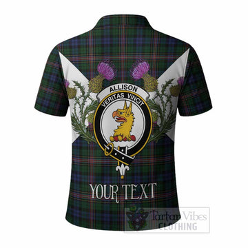 Allison Tartan Family Crest Polo Shirt Scottish Burns Night Thistle Floral
