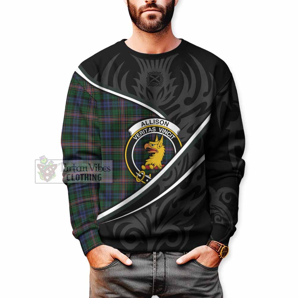 Allison Tartan Family Crest Sweatshirt Celtic Scottish Thistle Floral - Tartan Vibes Clothing