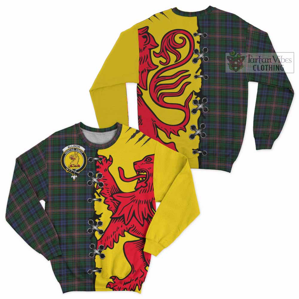 Allison Tartan Family Crest Sweatshirt Lion Rampant Honor - Tartan Vibes Clothing
