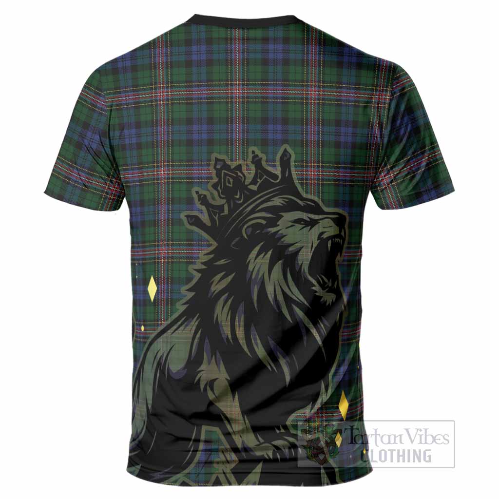 Allison Tartan Family Crest T-Shirt Crowned Lion Roaring