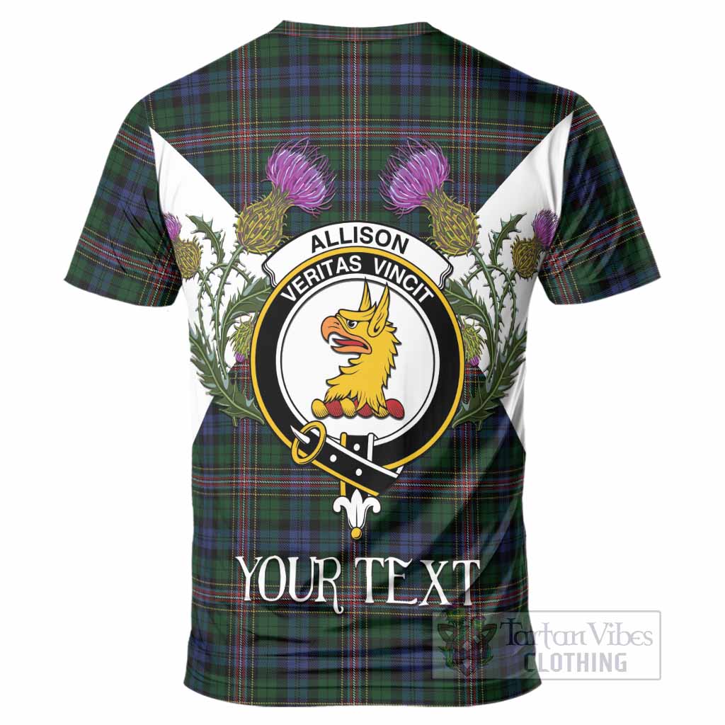 Allison Tartan Family Crest T-Shirt Scottish Burns Night Thistle Floral