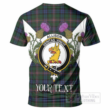 Allison Tartan Family Crest T-Shirt Scottish Burns Night Thistle Floral