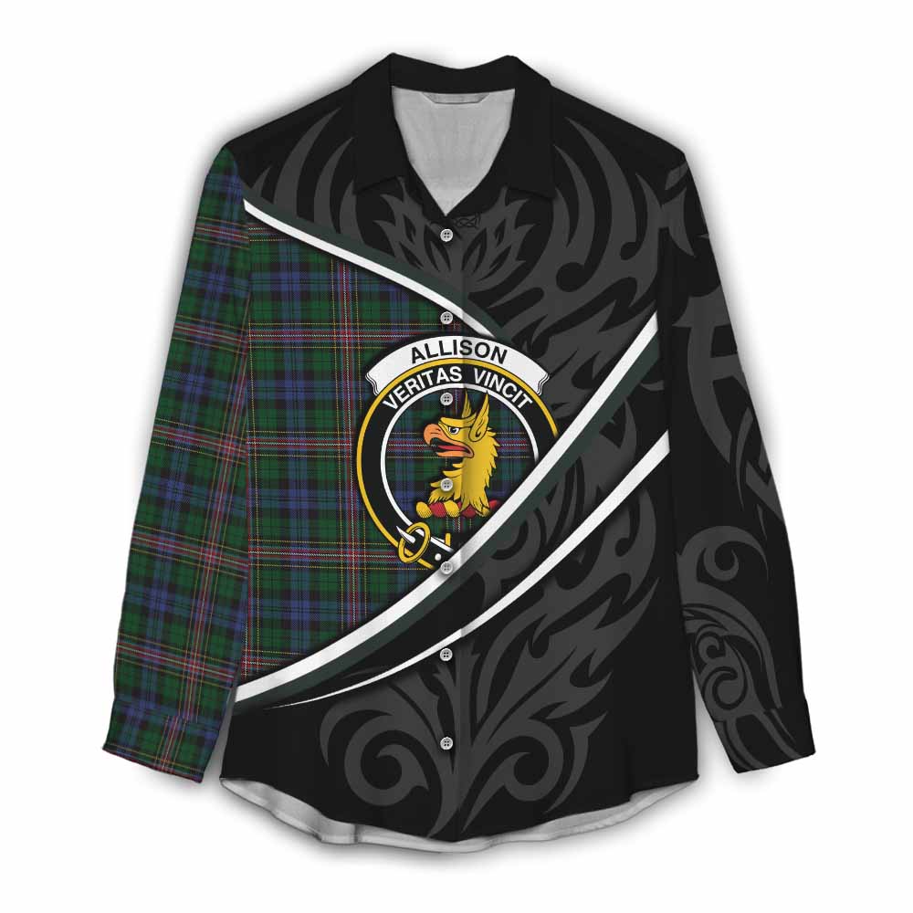 Allison Tartan Family Crest Women Casual Shirt Celtic Scottish Thistle Floral - Tartan Vibes Clothing
