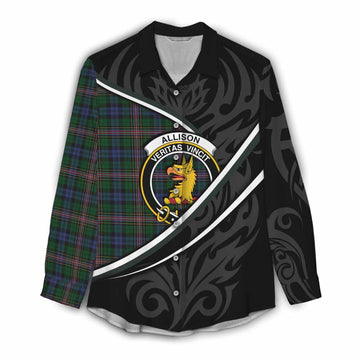 Allison Tartan Family Crest Women Casual Shirt Celtic Scottish Thistle Floral - Tartan Vibes Clothing