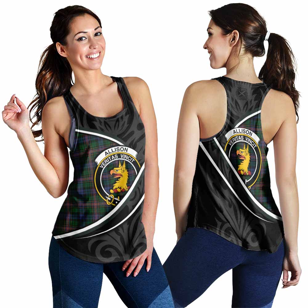 Allison Tartan Family Crest Women Racerback Tanks Celtic Scottish Thistle Floral - Tartan Vibes Clothing