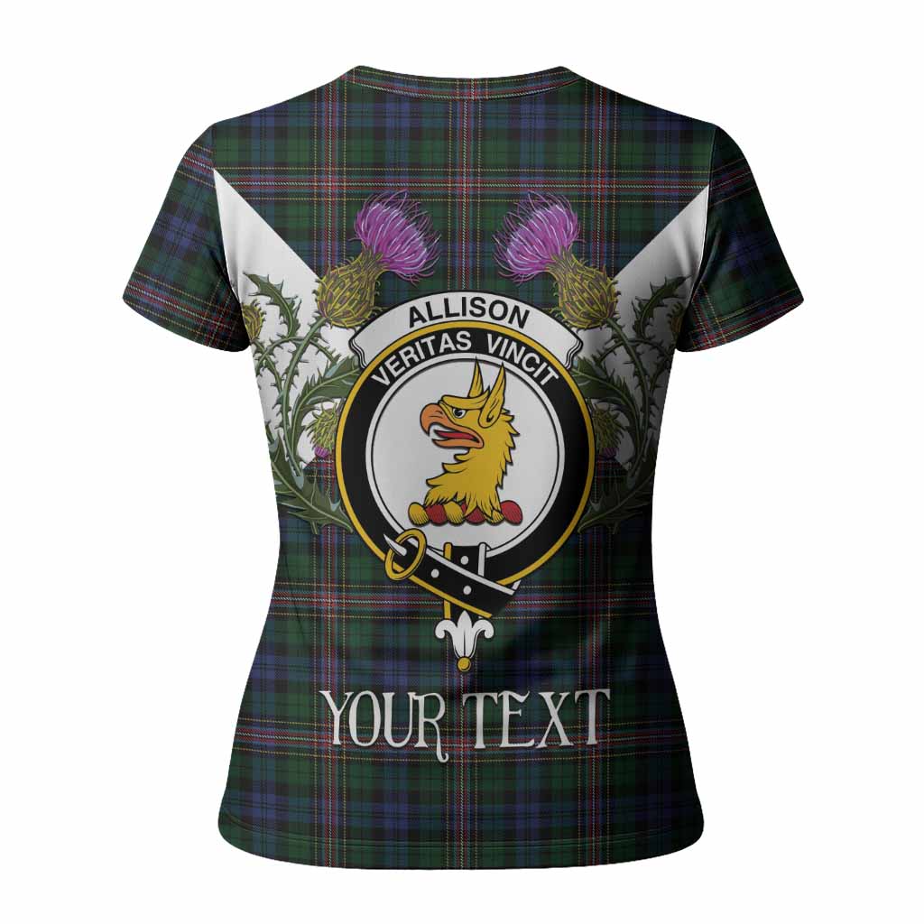 Allison Tartan Family Crest Women T shirt Scottish Burns Night Thistle Floral
