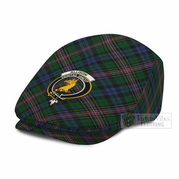 Allison Tartan Flat Cap, Jeff Cap Cross Style with Family Crest