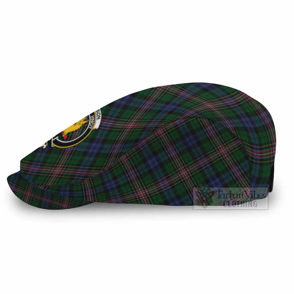 Allison Tartan Flat Cap, Jeff Cap Cross Style with Family Crest - Tartan Vibes Clothing