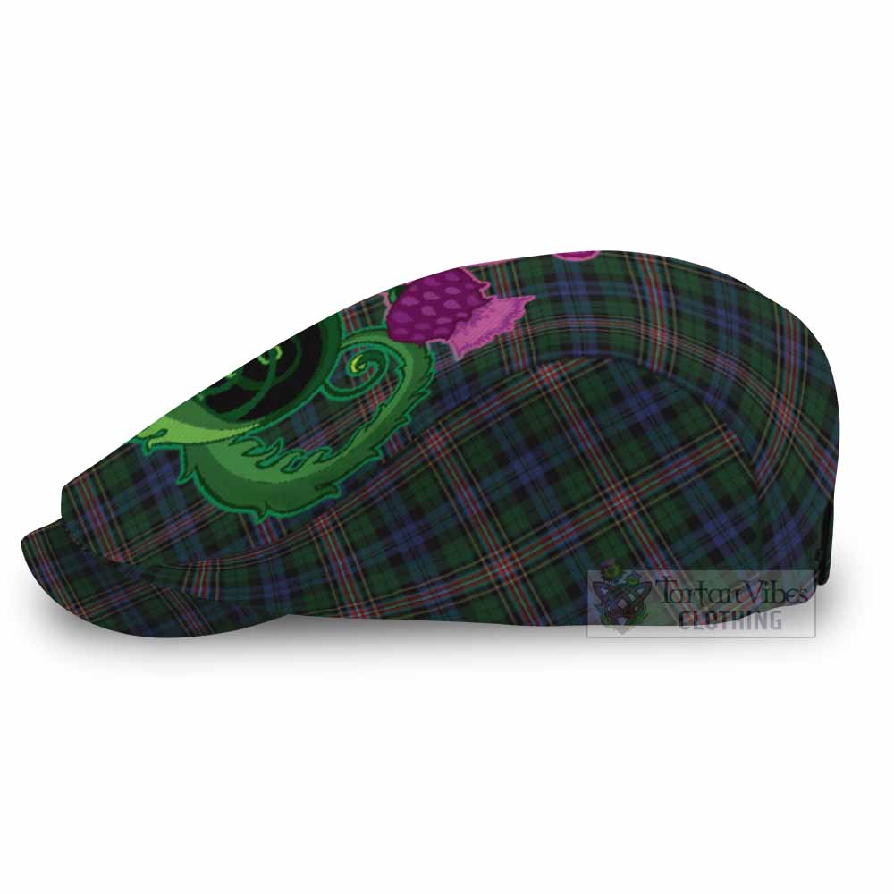 Allison Tartan Flat Cap, Jeff Cap Traditional Scottish Thistle