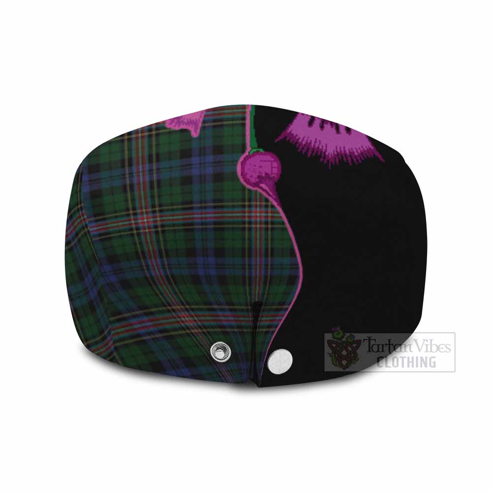 Allison Tartan Flat Cap, Jeff Cap Traditional Scottish Thistle