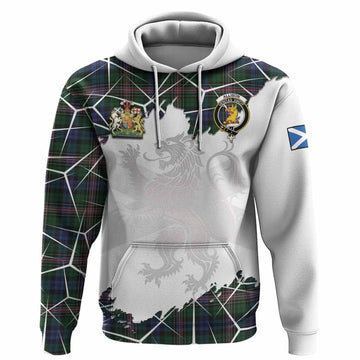 Allison Tartan Hoodie with Family Crest and Lion Rampant Grunge Style