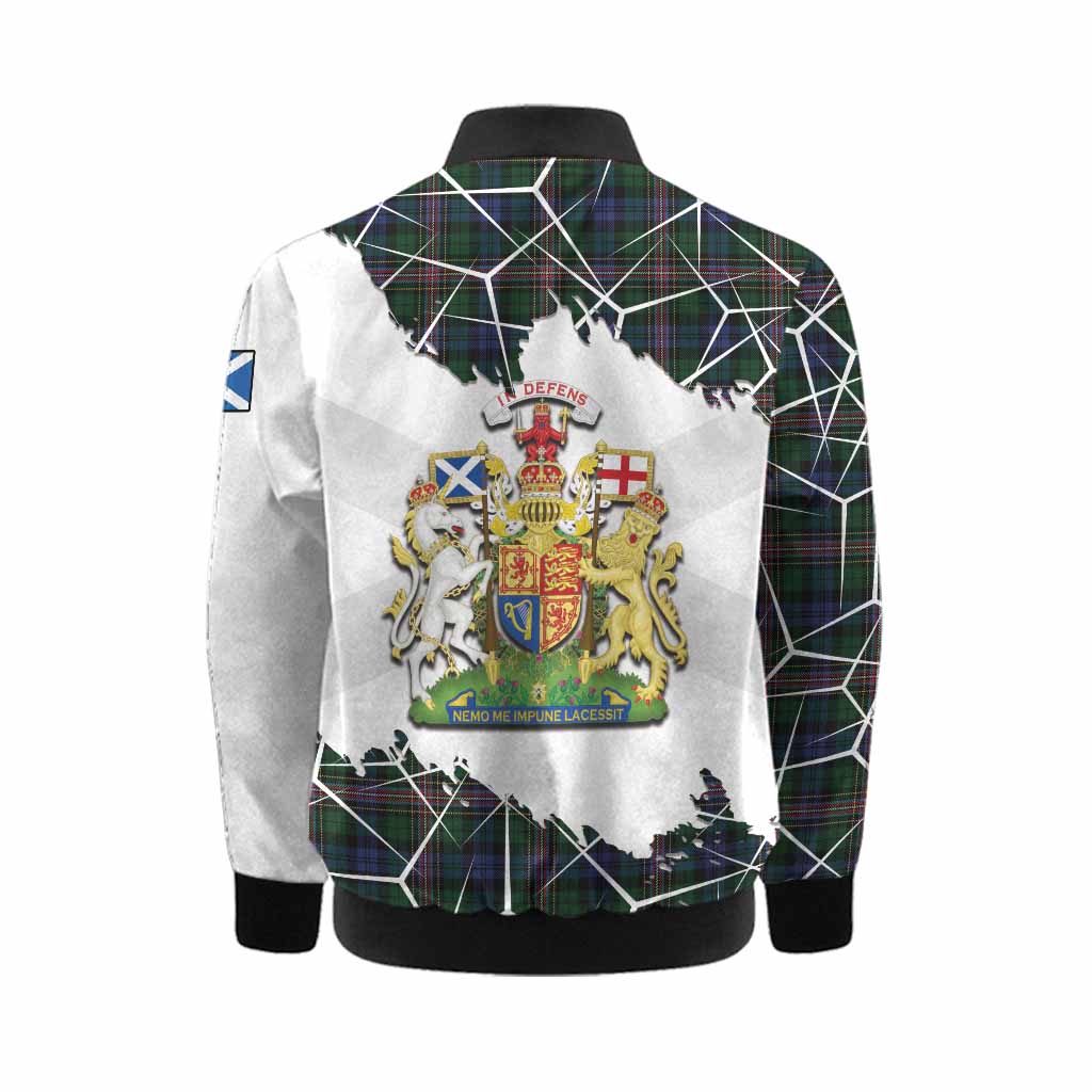 Allison Tartan Kid Bomber Jacket with Family Crest and Lion Rampant Grunge Style