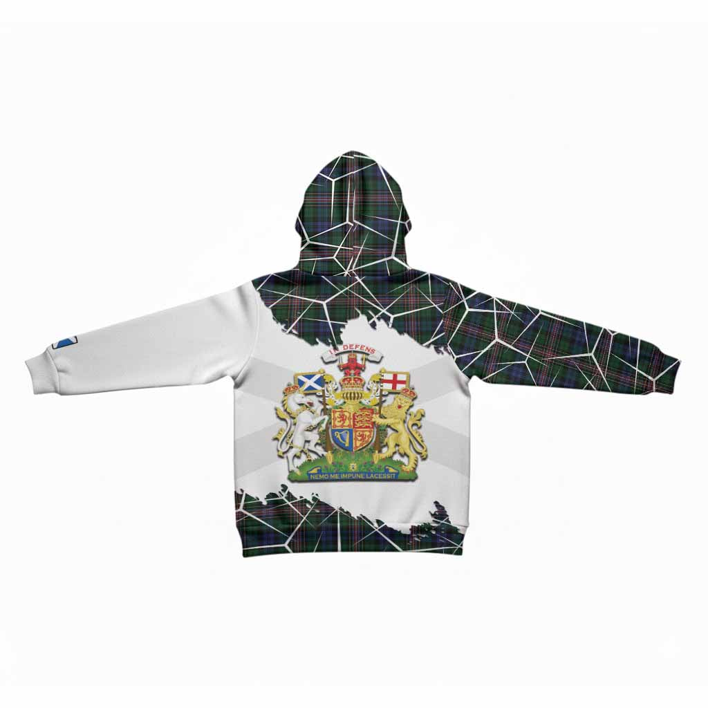 Allison Tartan Kid Hoodie with Family Crest and Lion Rampant Grunge Style