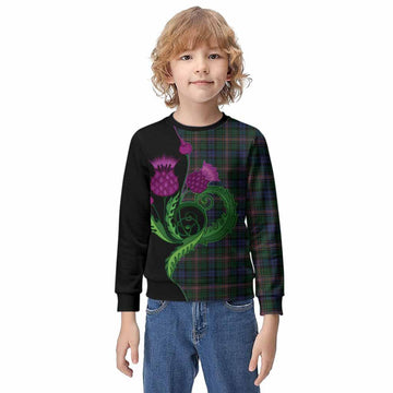 Allison Tartan Kid Knitted Sweatshirt Traditional Scottish Thistle
