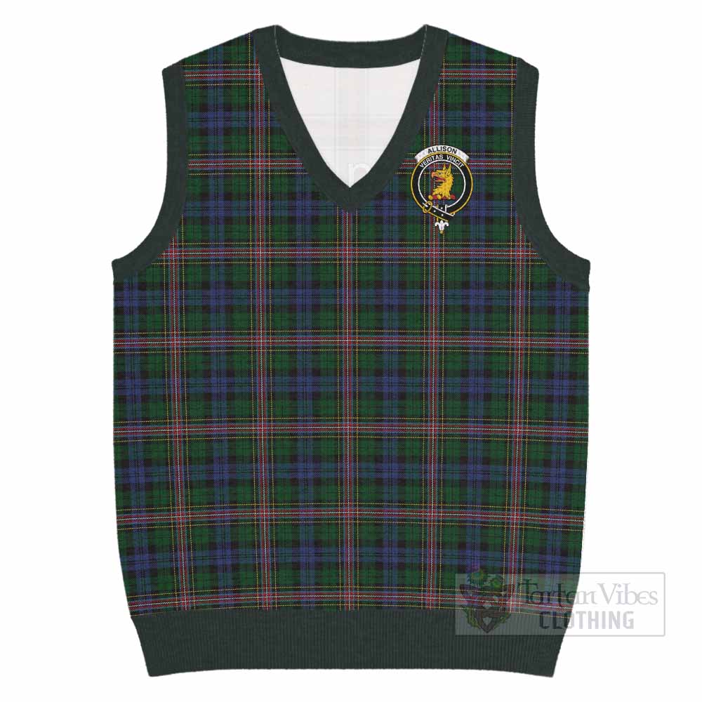 Allison Tartan Knitted V-Neck Vest with Family Crest - Tartan Vibes Clothing
