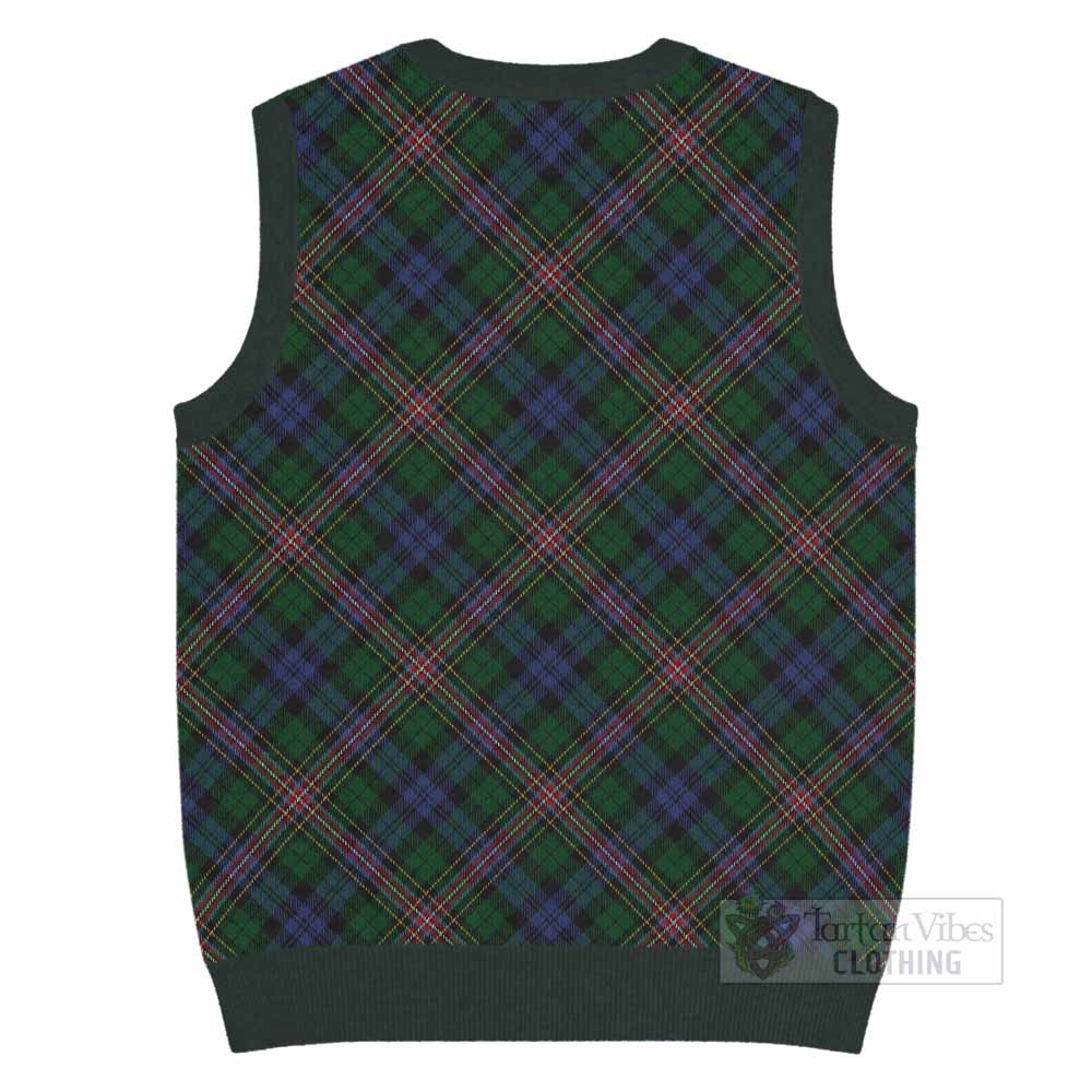 Allison Tartan Knitted V-Neck Vest with Family Crest Cross Style