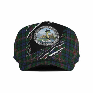 Allison Tartan Loch Ness Monster Flat Cap, Jeff Cap Celtic Knot Nessie Art