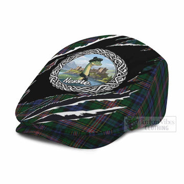 Allison Tartan Loch Ness Monster Flat Cap, Jeff Cap Celtic Knot Nessie Art