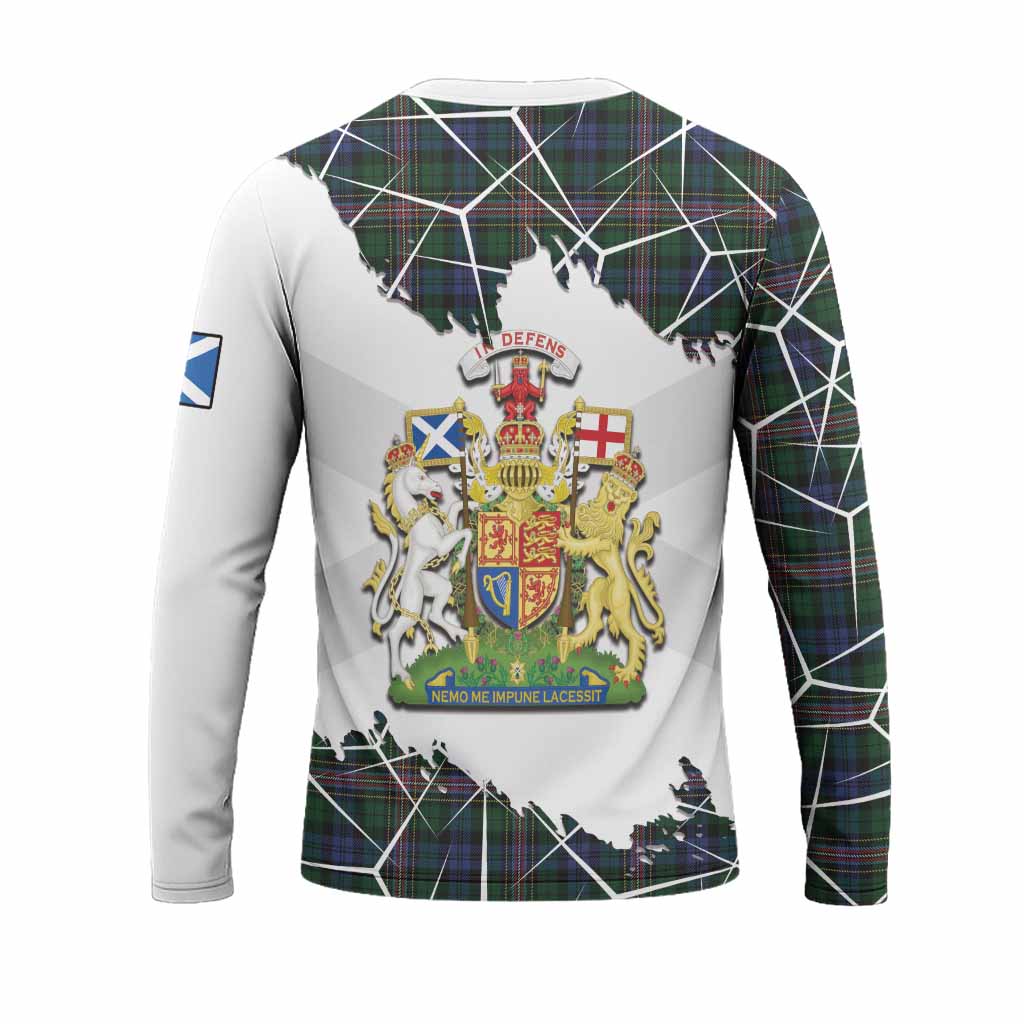 Allison Tartan Long Sleeve T-Shirt with Family Crest and Lion Rampant Grunge Style