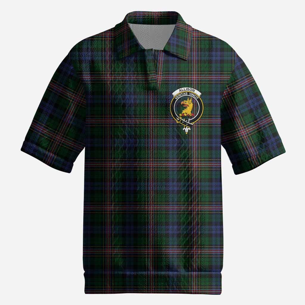 Allison Tartan Men’s Polo Sweater Top with Family Crest