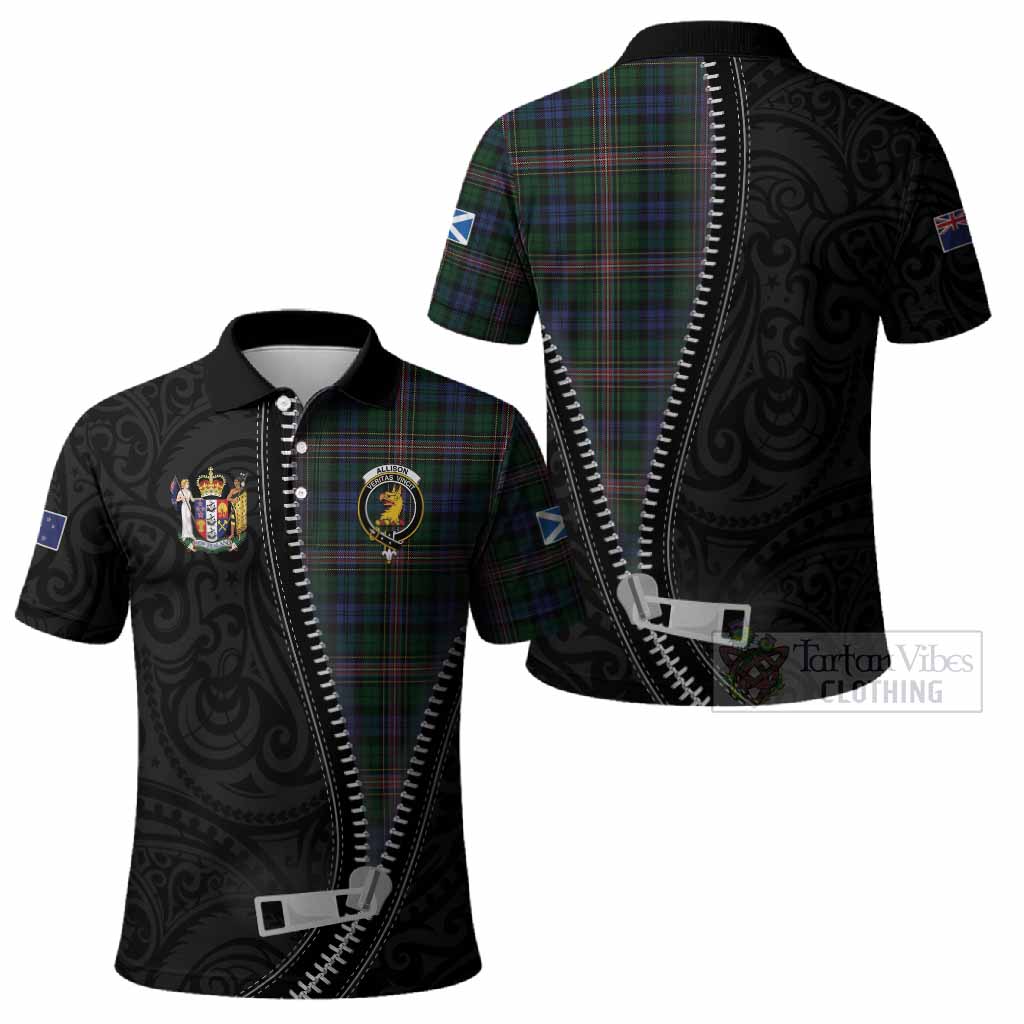 Allison Tartan Polo Shirt New Zealand Pattern Unique Zipper Stylized