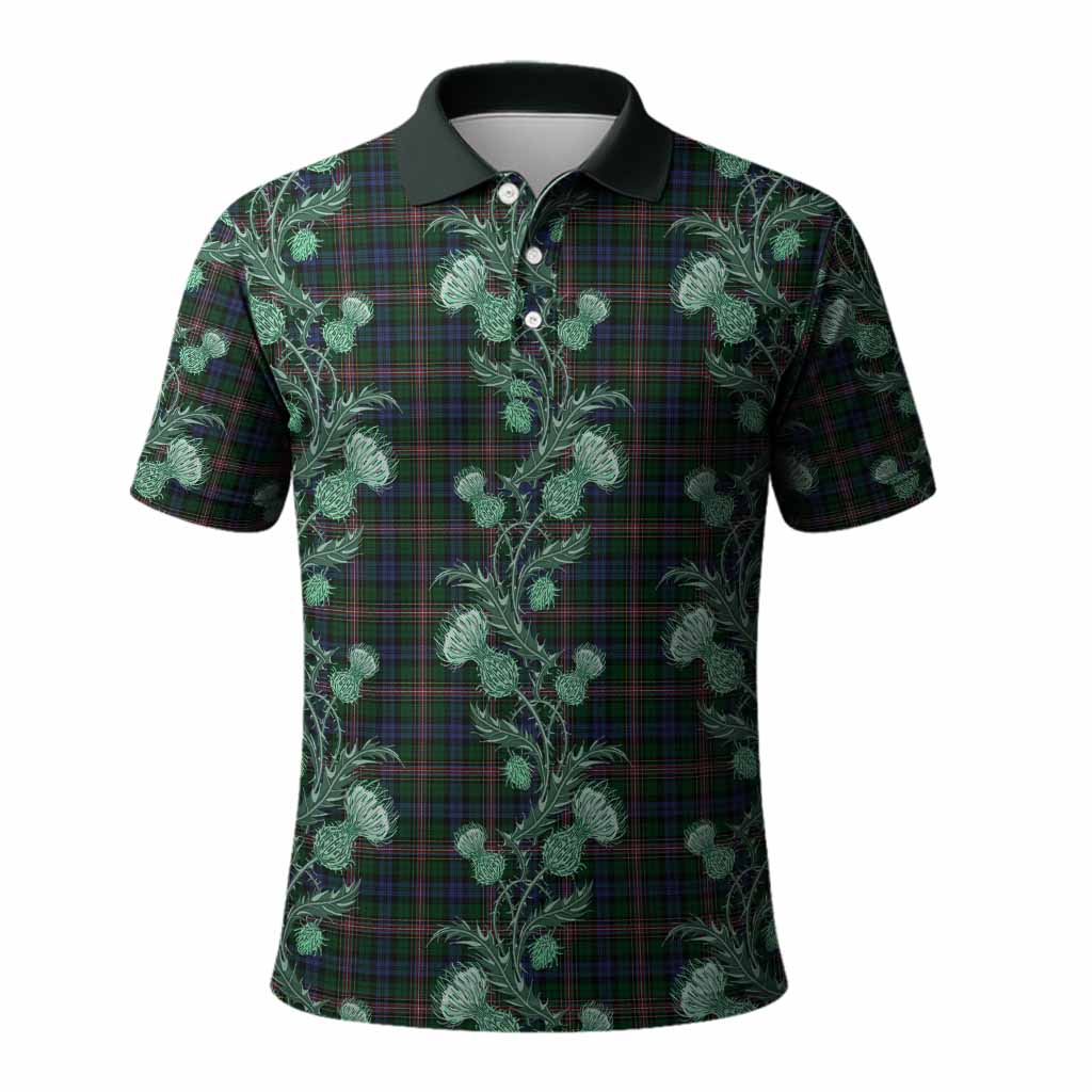Allison Tartan Polo Shirt Seamless Scottish Thistle Flowers