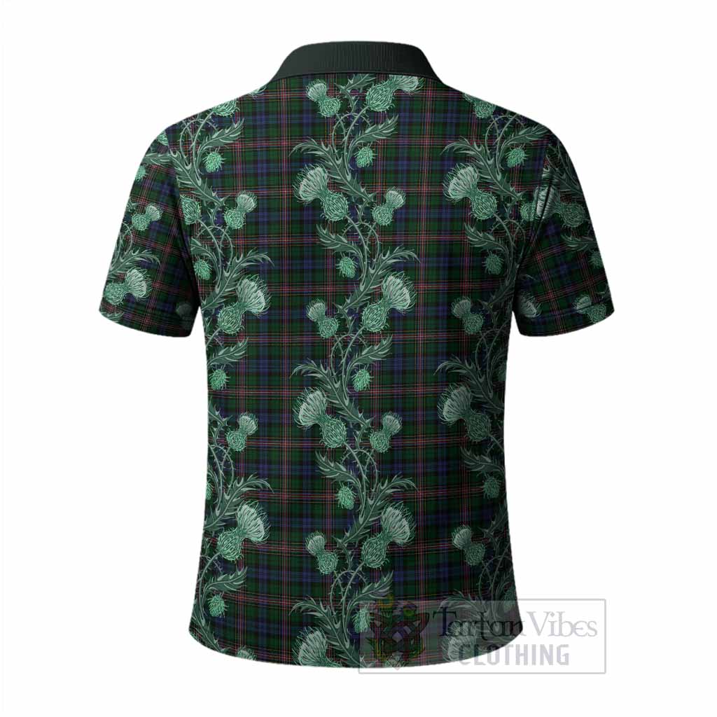 Allison Tartan Polo Shirt Seamless Scottish Thistle Flowers
