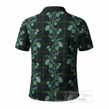 Allison Tartan Polo Shirt Seamless Scottish Thistle Flowers