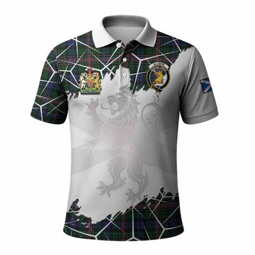 Allison Tartan Polo Shirt with Family Crest and Lion Rampant Grunge Style