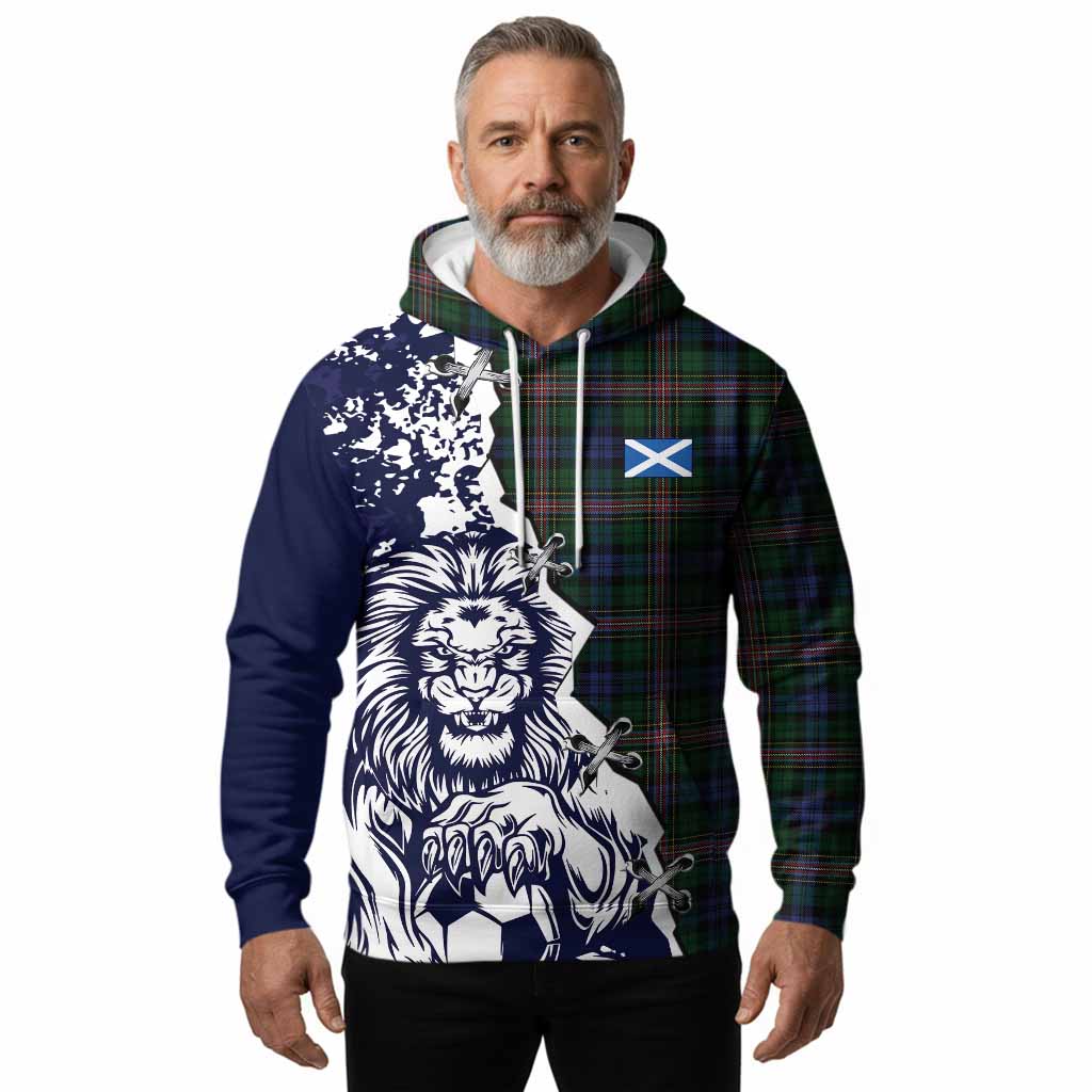 Allison Tartan Scottish Hoodie Angry Lion With Soccer Ball Style