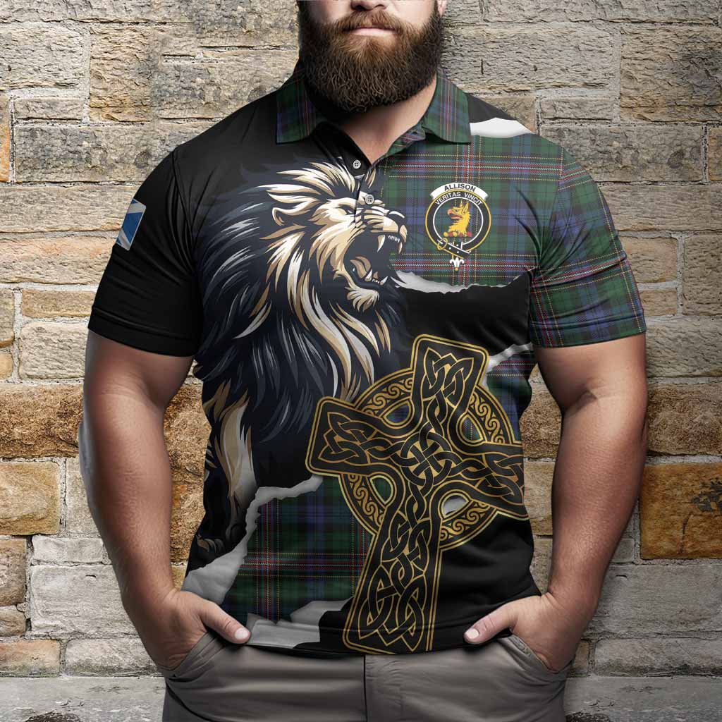 Allison Tartan Scottish Polo Shirt Lion Celtic Heritage